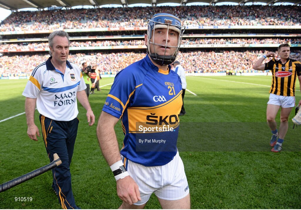 7 September 2014; Eoin Kelly, Tipperary, leaves the field after the game ended in a draw. GAA Hurling All Ireland Senior Championship Final, Kilkenny v Tipperary. Croke Park, Dublin. Picture credit: Pat Murphy / SPORTSFILE