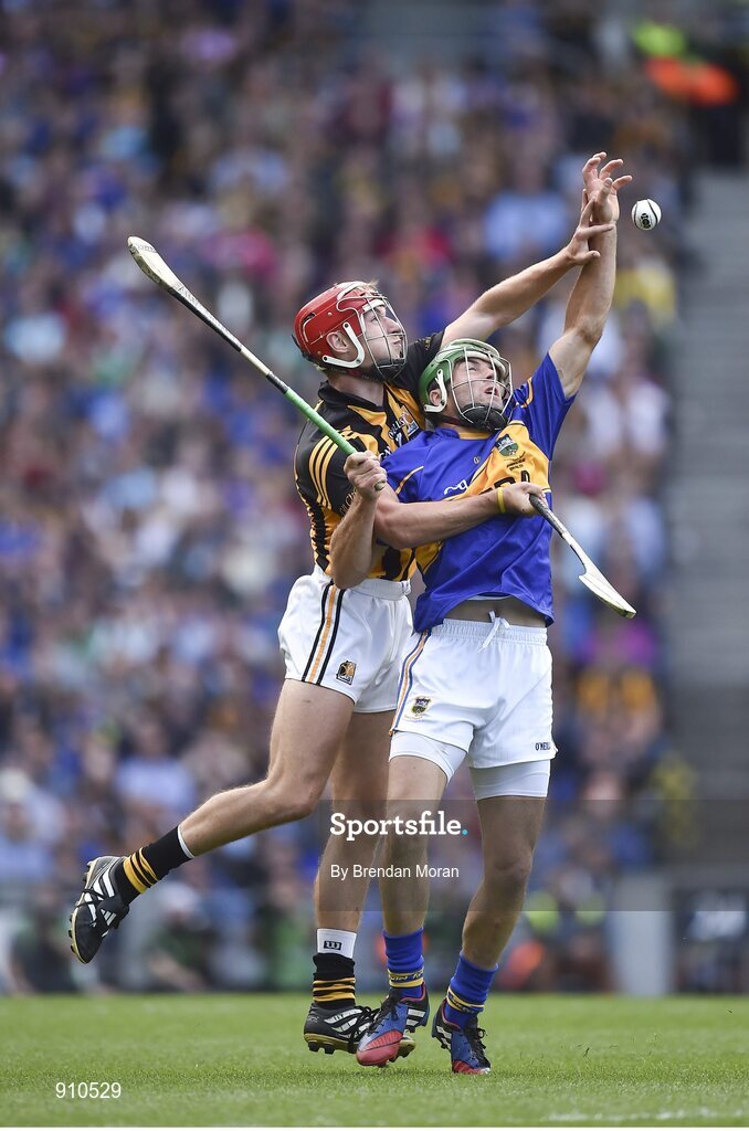 7 September 2014; James Woodlock, Tipperary, in action against Cillian Buckley, Kilkenny. GAA Hurling All Ireland Senior Championship Final, Kilkenny v Tipperary. Croke Park, Dublin. Picture credit: Brendan Moran / SPORTSFILE