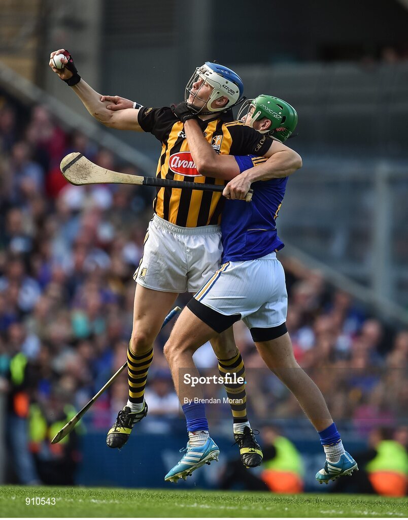 7 September 2014; TJ Reid, Kilkenny, in action against James Barry, Tipperary. GAA Hurling All Ireland Senior Championship Final, Kilkenny v Tipperary. Croke Park, Dublin. Picture credit: Brendan Moran / SPORTSFILE
