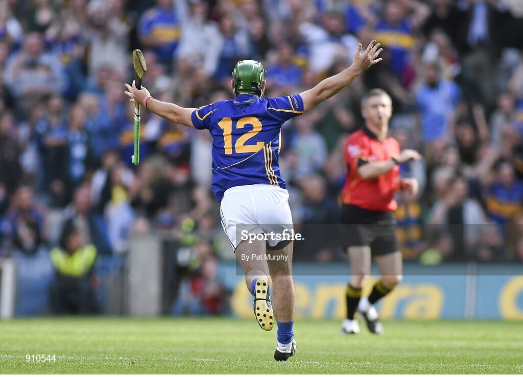 7 September 2014; John O'Dwyer, Tipperary, appeals to referee Barry Kelly after his last minute free was judged to be wide. GAA Hurling All Ireland Senior Championship Final, Kilkenny v Tipperary. Croke Park, Dublin. Picture credit: Pat Murphy / SPORTSFILE