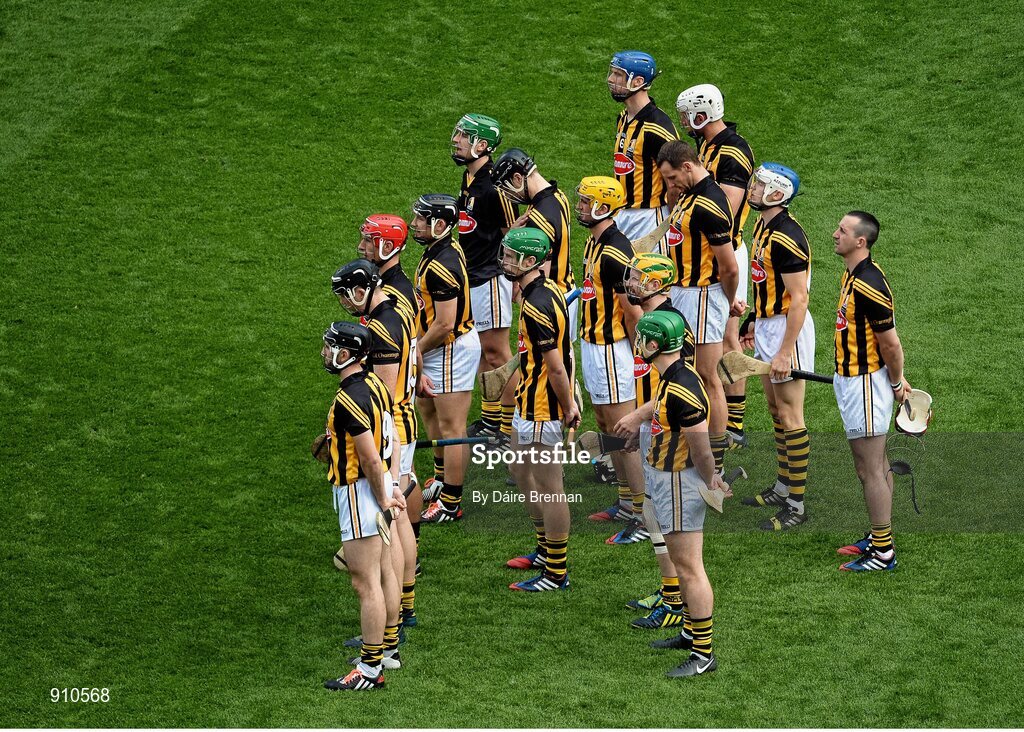 7 September 2014; The Kilkenny team stand together for the national anthem. GAA Hurling All Ireland Senior Championship Final, Kilkenny v Tipperary. Croke Park, Dublin. Picture credit: Dáire Brennan / SPORTSFILE