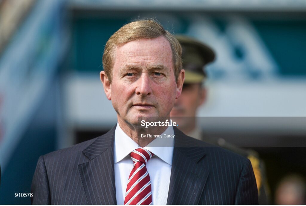 7 September 2014; An Taoiseach Enda Kenny T.D in attendance before the game. GAA Hurling All Ireland Senior Championship Final, Kilkenny v Tipperary. Croke Park, Dublin. Picture credit: Ramsey Cardy / SPORTSFILE