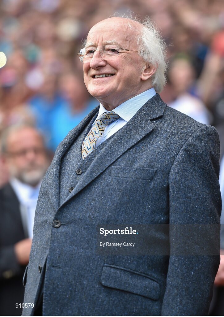 7 September 2014; President of Ireland Michael D. Higgins before the game. GAA Hurling All Ireland Senior Championship Final, Kilkenny v Tipperary. Croke Park, Dublin. Picture credit: Ramsey Cardy / SPORTSFILE