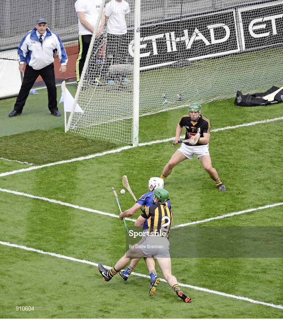 7 September 2014; Patrick Maher, Tipperary, is fouled by Paul Murphy, Kilkenny, which resulted in a Tipperary penalty. GAA Hurling All Ireland Senior Championship Final, Kilkenny v Tipperary. Croke Park, Dublin. Picture credit: Dáire Brennan / SPORTSFILE