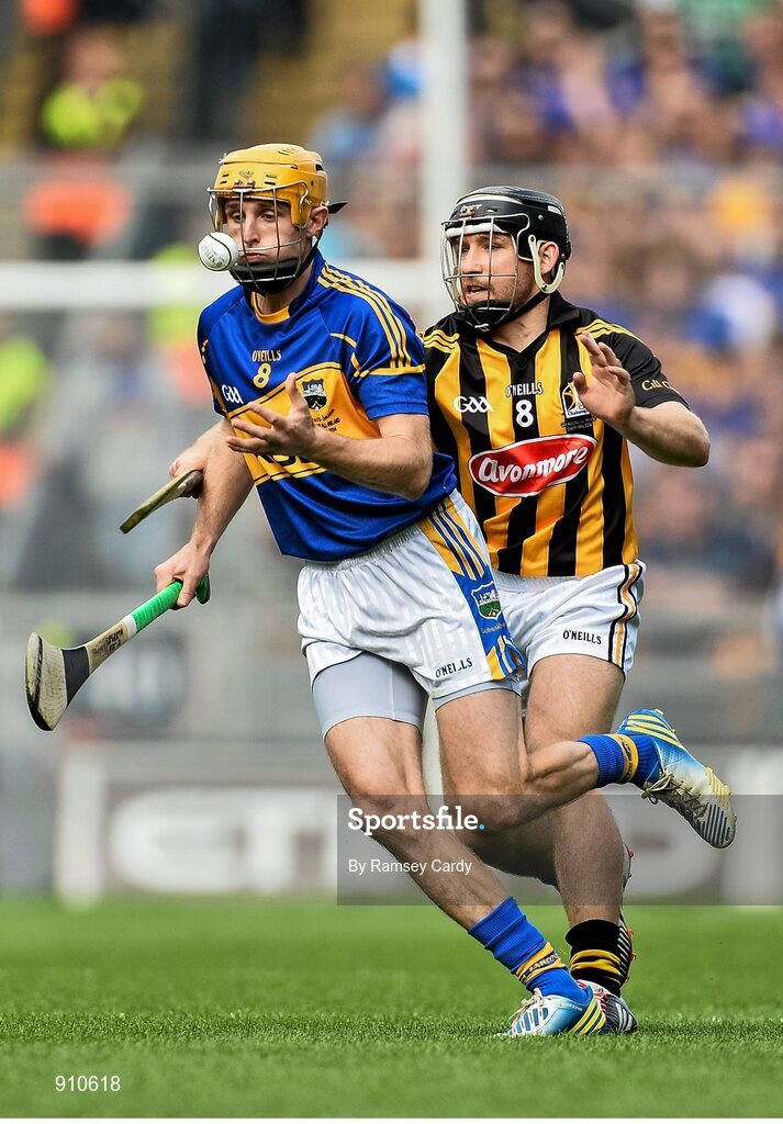 7 September 2014; Shane McGrath, Tipperary, in action against Richie Hogan, Kilkenny. GAA Hurling All Ireland Senior Championship Final, Kilkenny v Tipperary. Croke Park, Dublin. Picture credit: Ramsey Cardy / SPORTSFILE