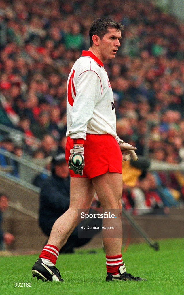 18 May 1997; Adrian Cush of Tyrone during the Ulster GAA Football Senior Championship Preliminary Round match between Down and Tyrone at St. Tiernach's Park in Clones. Photo by Damien Eagers/Sportsfile