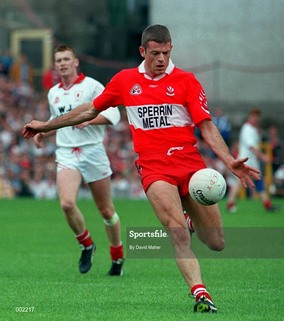 30 June 1996; Anthony Tohill of Derry during the Bank of Ireland Ulster Senior Football Championship Semi-Final match between Tyrone and Derry at St Tiernach's Park in Clones, Monaghan. Photo by David Maher/Sportsfile