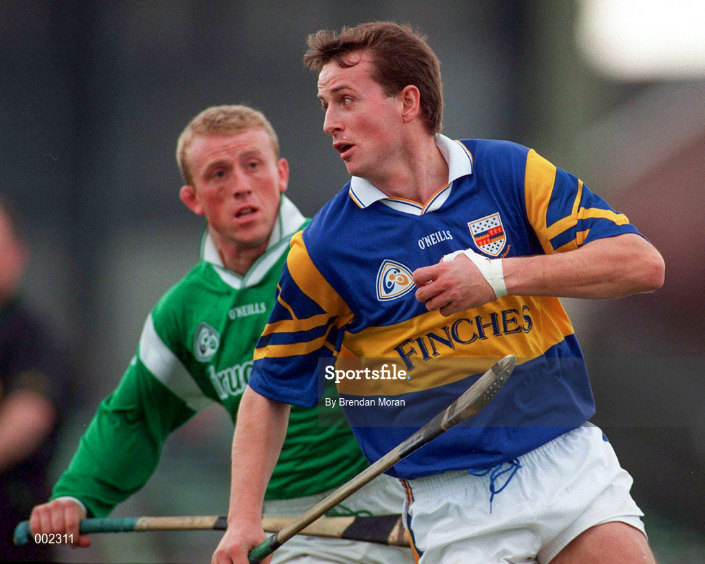 13 April 1997; Brian O'Meara of Tipperary in action against Dave Clarke of Limerick during the National Hurling League Division 1 match between Limerick v Tipperary at the Gaelic Grounds in Limerick. Photo by Brendan Moran/Sportsfile