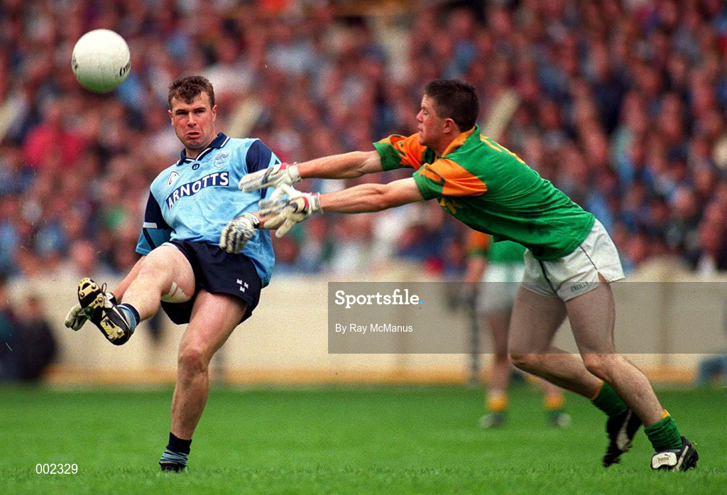 28 July 1996; Charlie Redmond of Dublin in action against Mark O'Reilly of Meath during the Leinster Senior Football Championship Final between Dublin and Meath at Croke Park in Dublin. Photo by Ray McManus/Sportsfile