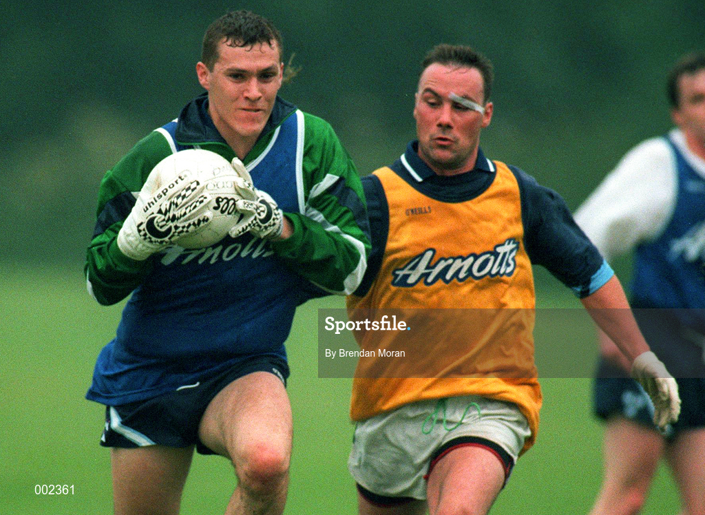 10 June 1997; Ciaran Whelan and Paul Curran, right, during a Dublin GAA Senior Football Training Session in Santry, Dublin. Photo by Brendan Moran/Sportsfile
