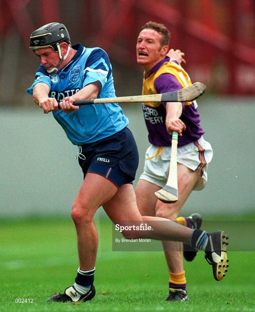 23 June 1996; Conor McCann of Dublin in action against Larry Murphy of Wexford during the Leinster Senior Hurling Championship Semi-Final between Dublin and Wexford at Croke Park in Dublin. Photo by Brendan Moran/Sportsfile