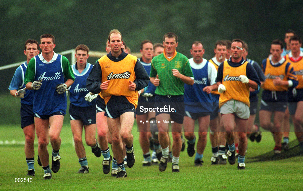 10 June 1997; Dublin players during a Dublin GAA Senior Football Training Session in Santry, Dublin. Photo by Brendan Moran/Sportsfile