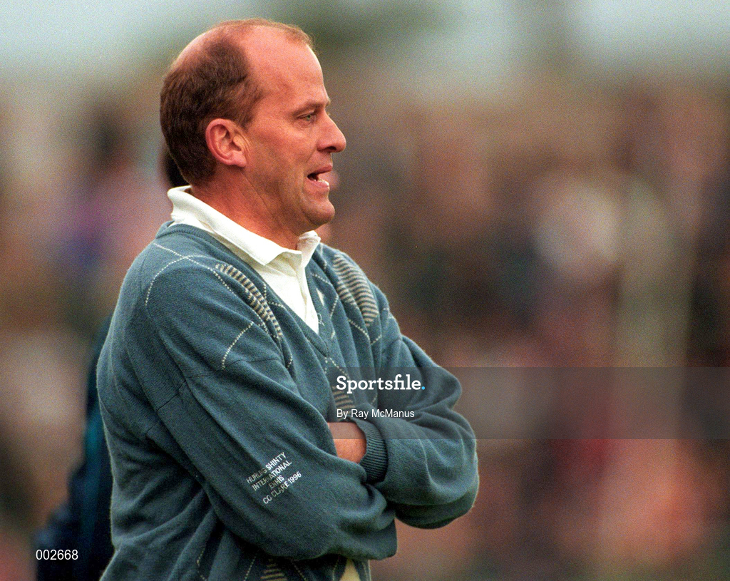 10 May 1997; Clare manager Ger Loughnane during the National Hurling League Division 1 match between Clare and Tipperary at Cusack Park in Ennis. Photo by Ray McManus/Sportsfile