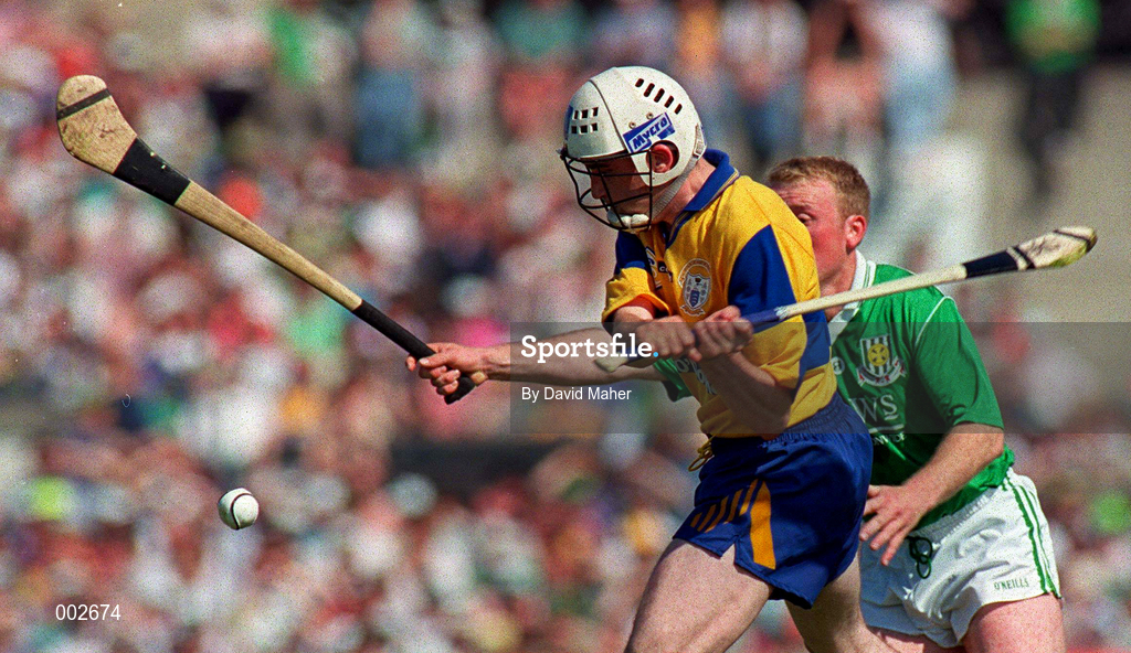 16 June 1996; Ger O'Loughlin of Clare during the Munster GAA Hurling Senior Championship Semi-Final match between Limerick and Clare at Gaelic Grounds in Limerick. Photo by David Maher/Sportsfile