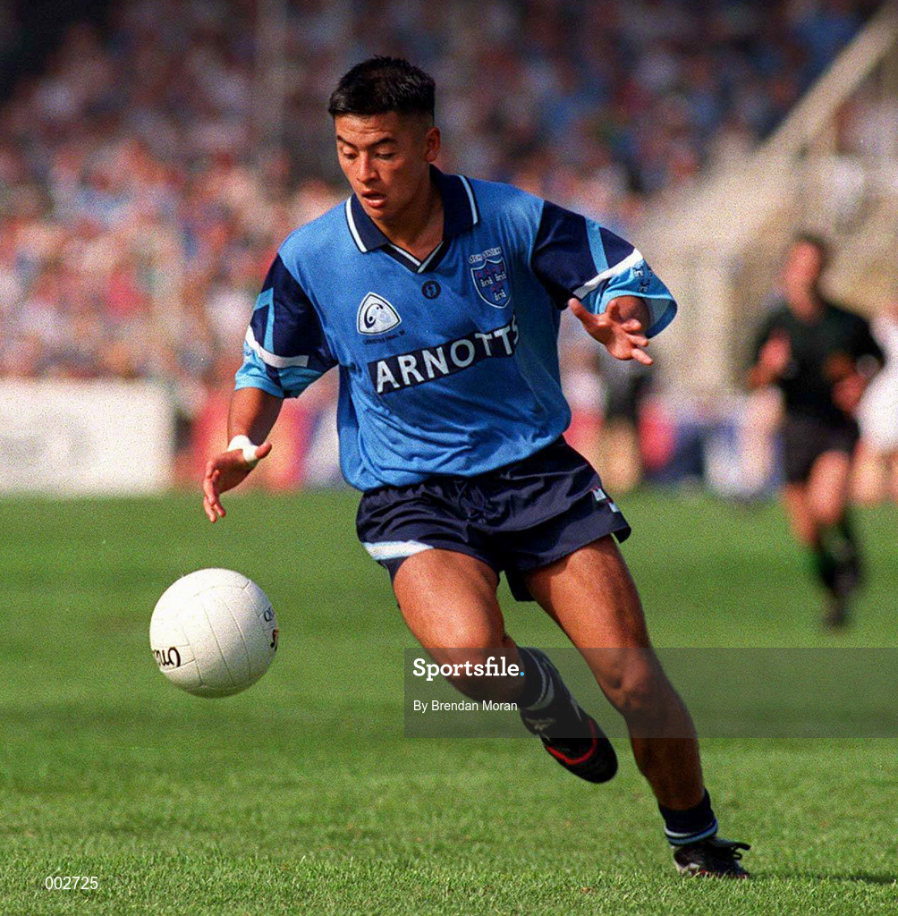30 July 1995; Jason Sherlock of Dublin during the Leinster GAA Football Senior Championship Final between Dublin and Meath at Croke Park in Dublin. Photo by Brendan Moran/Sportsfile