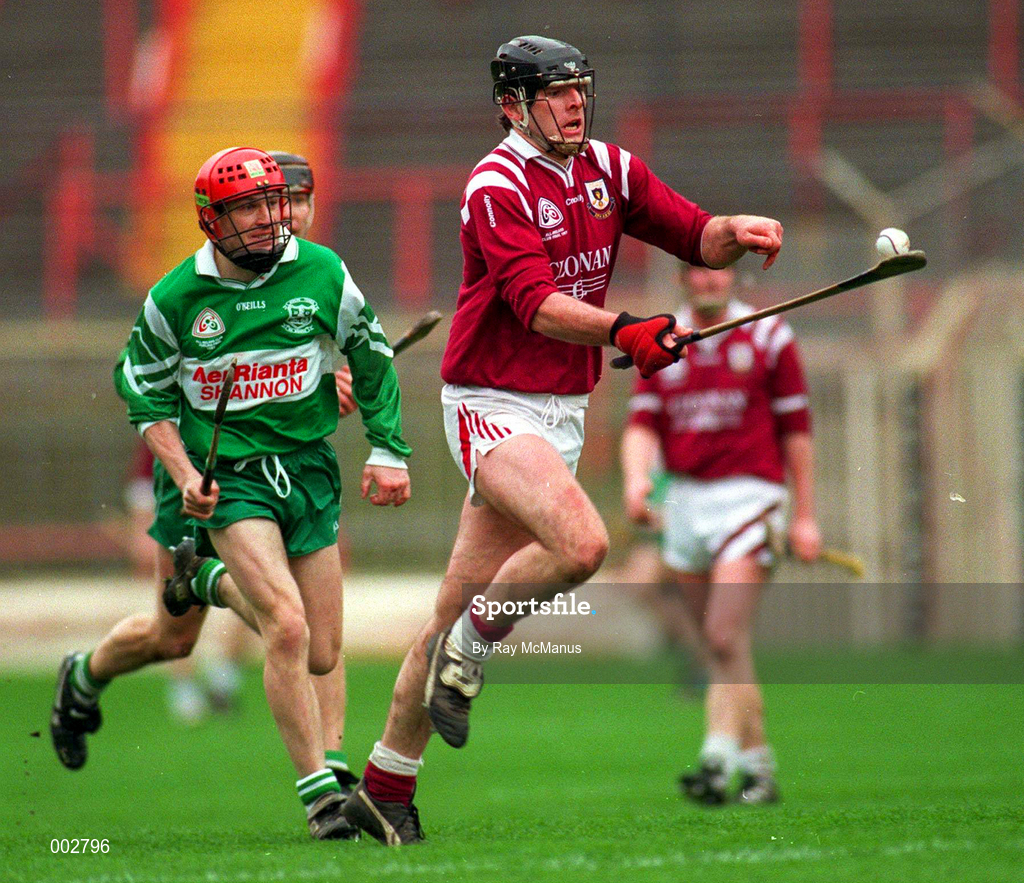 17 March 1997; Joe Rabbitte of Athenry races clear of Paul Meaney of Wolfe Tones during the All-Ireland Senior Club Hurling Championship Final between Athenry and Wolfe Tones at Croke Park in Dublin. Photo by Ray McManus/Sportsfile