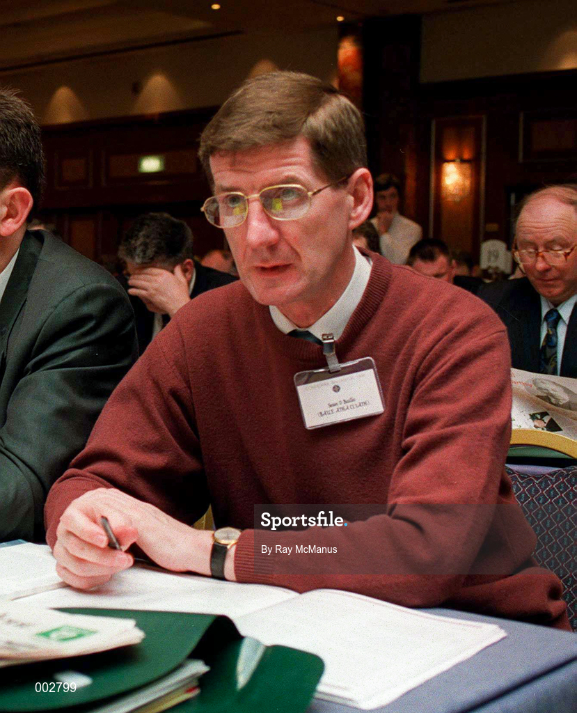 6 April 1996; Dublin County Board member John Bailey speaking during the GAA Annual Congress 1996 at London in England. Photo by Ray McManus/Sportsfile