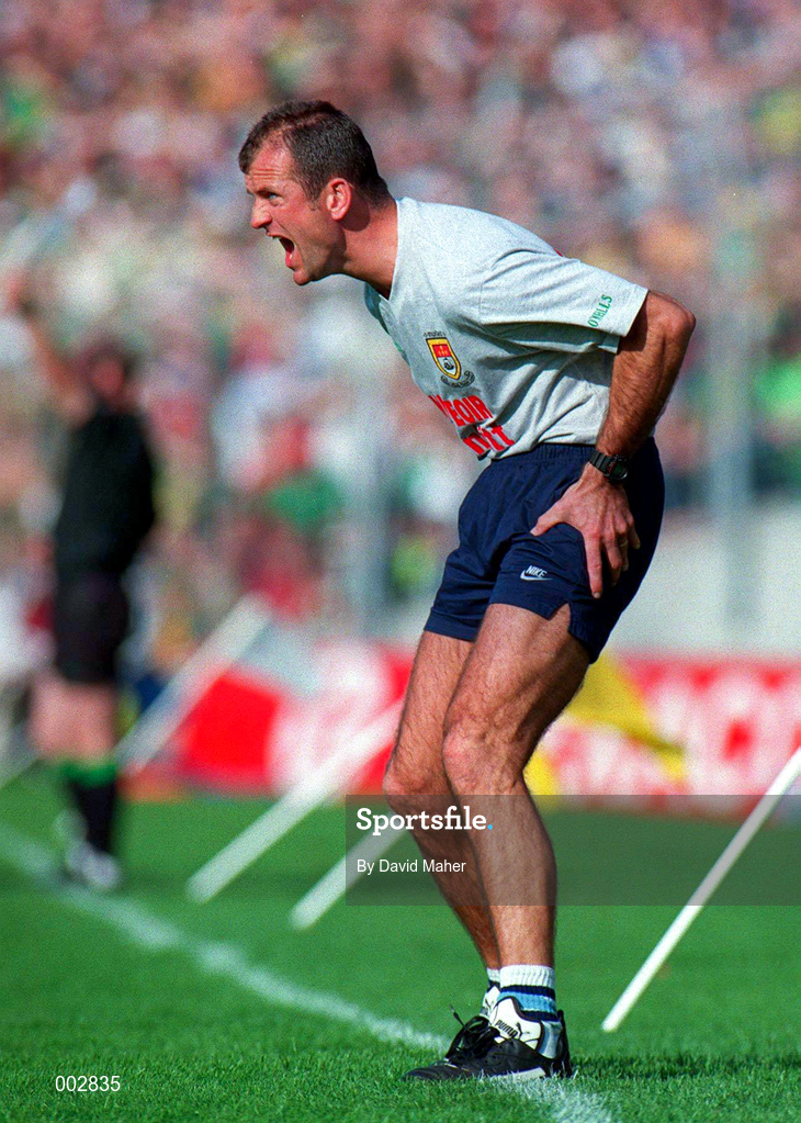 15 September 1996; Mayo manager John Maughan during the GAA All-Ireland Senior Football Championship Final between Meath and Mayo at Croke Park in Dublin. Photo by David Maher/Sportsfile