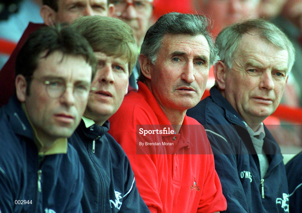 13 April 1997; Tipperary manager Len Gaynor during the National Hurling League Division 1 match between Limerick v Tipperary at the Gaelic Grounds in Limerick. Photo by Brendan Moran/Sportsfile