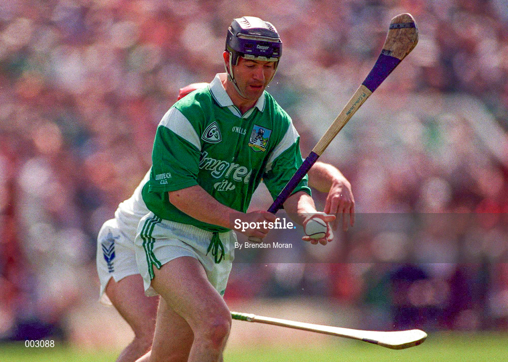 25 May 1997; Mike Galligan of Limerick during the Munster Senior Hurling Championship Quarter-Final between Limerick and Waterford at Semple Stadium in Thurles, Co. Tipperary. Photo by Brendan Moran/Sportsfile
