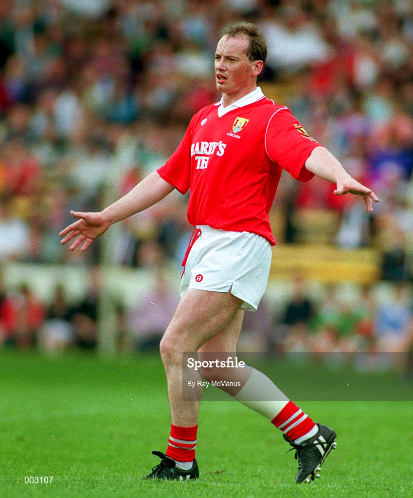 23 July 1995; Niall Cahalane of Cork during the Munster Senior Football Championship Final between Kerry and Cork at Fitzgerald Stadium in Killarney, Co. Kerry. Photo by Ray McManus/Sportsfile