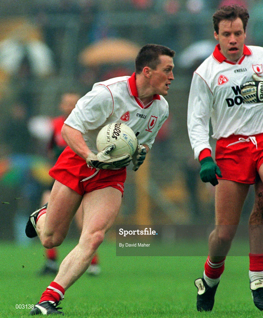 18 May 1997; Noel Donnelly of Tyrone during the Ulster GAA Football Senior Championship Preliminary Round match between Down and Tyrone at St. Tiernach's Park in Clones. Photo by David Maher/Sportsfile