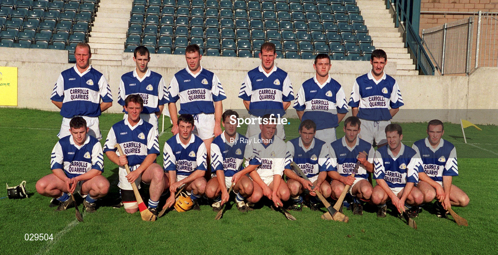 30 October 1999; The Castletown team prior to the AIB Leinster Club Hurling Championship Quarter-Final match between Castletown, Laois, and Faughs, Dublin, at Parnell Park in Dublin. Photo by Ray Lohan/Sportsfile