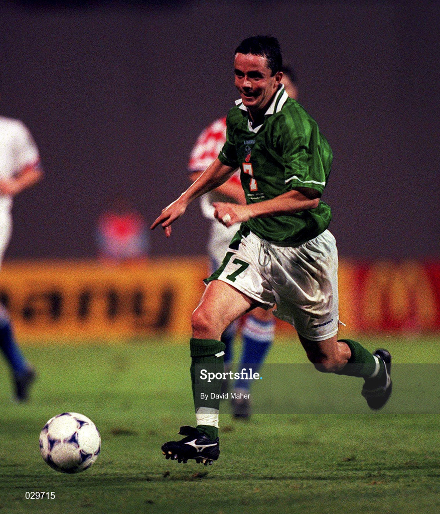 4 September 1999; Gary Kelly of Republic of Ireland during the UEFA European Championships Qualifying Group 8 match between Croatia and Republic of Ireland at Maksimir Stadium in Zagreb, Croatia. Photo by David Maher/Sportsfile