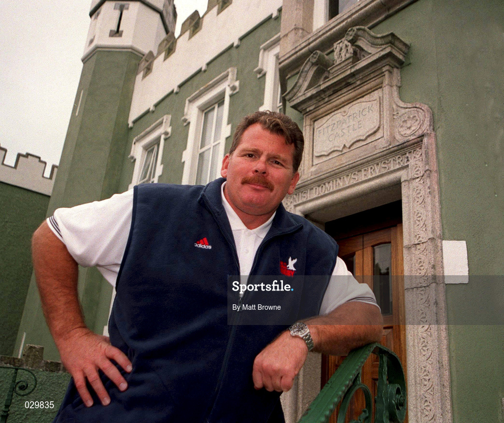30 September 1999; USA head coach Jack Clarke poses for a portrait following his USA team announcement, to play Ireland in Pool E of the Rugby World Cup, at Fitzpatrick's Killiney Castle Hotel in Dublin. Photo by Matt Browne/Sportsfile