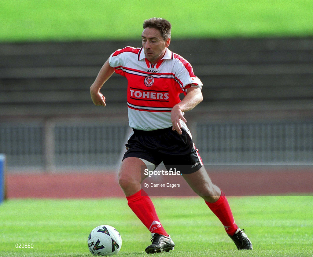 26 September 1999; Sligo Rover player/manager Jim McInally during the Eircom League Premier Division match between Shamrock Rovers and Sligo Rovers at Morton Stadium in Santry, Dublin. Photo by Damien Eagers/Sportsfile