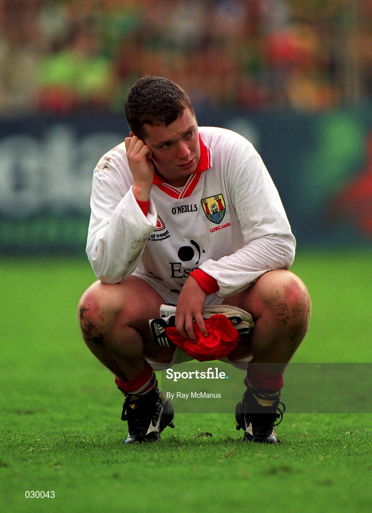 26 September 1999; A dejected Kevin O'Dwyer of Cork following the Bank of Ireland All-Ireland Senior Football Championship Final match between Meath and Cork at Croke Park in Dublin. Photo by Ray McManus/Sportsfile