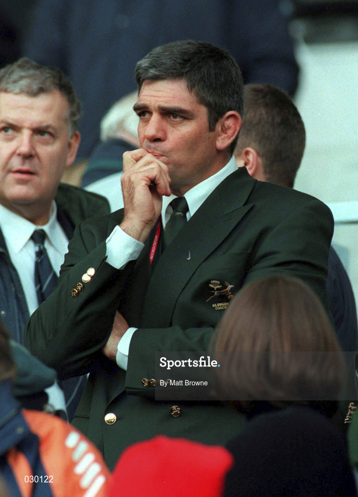 3 October 1999; South Africa coach Nick Mallet watches on during the Rugby World Cup Pool A match between Scotland and South Africa at Murrayfield Stadium in Edinburgh, Scotland. Photo by Matt Browne/Sportsfile