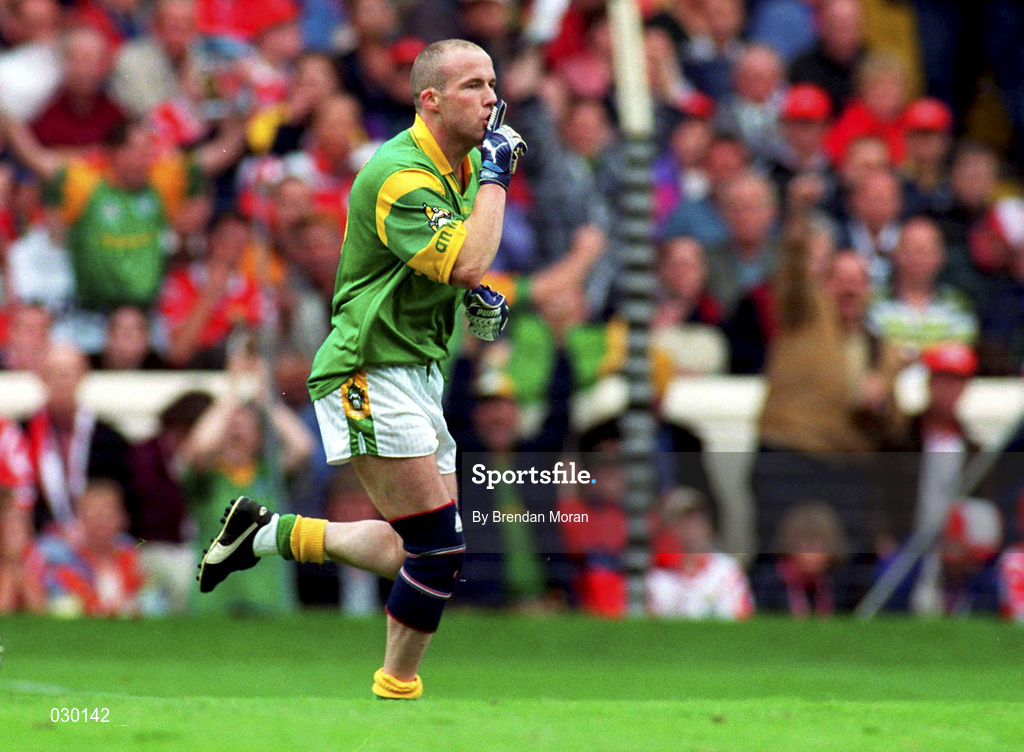26 September 1999; Ollie Murphy of Meath celebrates after scoring his side's goal during the Bank of Ireland All-Ireland Senior Football Championship Final between Meath and Cork at Croke Park in Dublin. Photo by Brendan Moran/Sportsfile