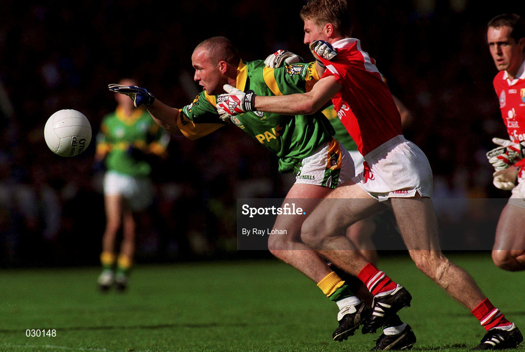 26 September 1999; Ollie Murphy of Meath in action against Anthony Lynch of Cork during the Bank of Ireland All-Ireland Senior Football Championship Final between Meath and Cork at Croke Park in Dublin.  Photo by Ray Lohan/Sportsfile