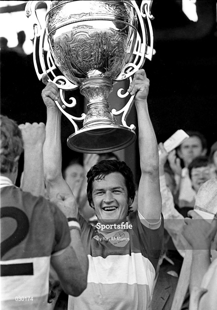 8 July 1984; Offaly captain Pat Fleury lifts the Bob O'Keeffe Cup following the Leinster Senior Hurling Championship Final between Offaly and Wexford at Croke Park in Dublin. Photo by Ray McManus/Sportsfile