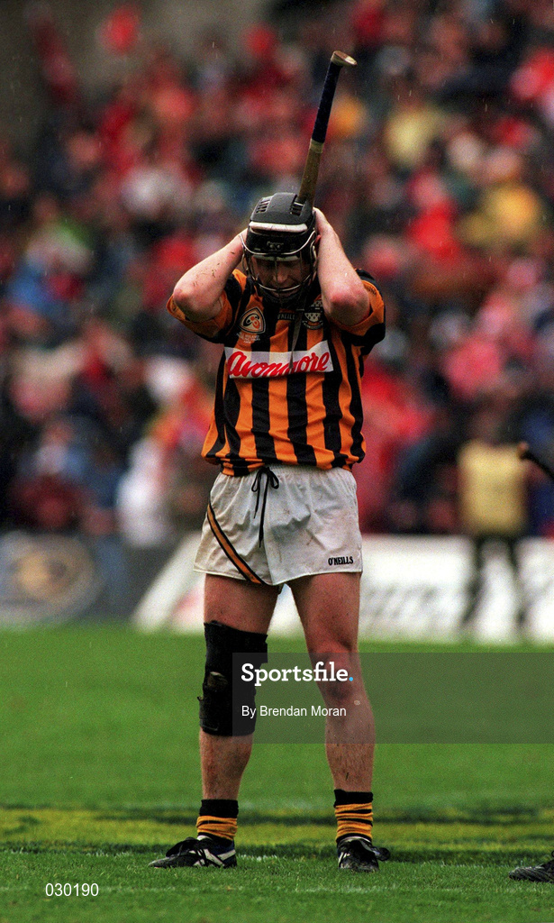 12 September 1999; Peter Barry of Kilkenny dejected following during the Guinness All-Ireland Senior Hurling Championship Final between Cork and Kilkenny at Croke Park in Dublin. Photo by Brendan Moran/Sportsfile