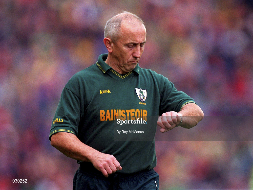 26 September 1999; Meath manager Sean Boylan during the Bank of Ireland All-Ireland Senior Football Championship Final between Meath and Cork at Croke Park in Dublin. Photo by Ray McManus/Sportsfile