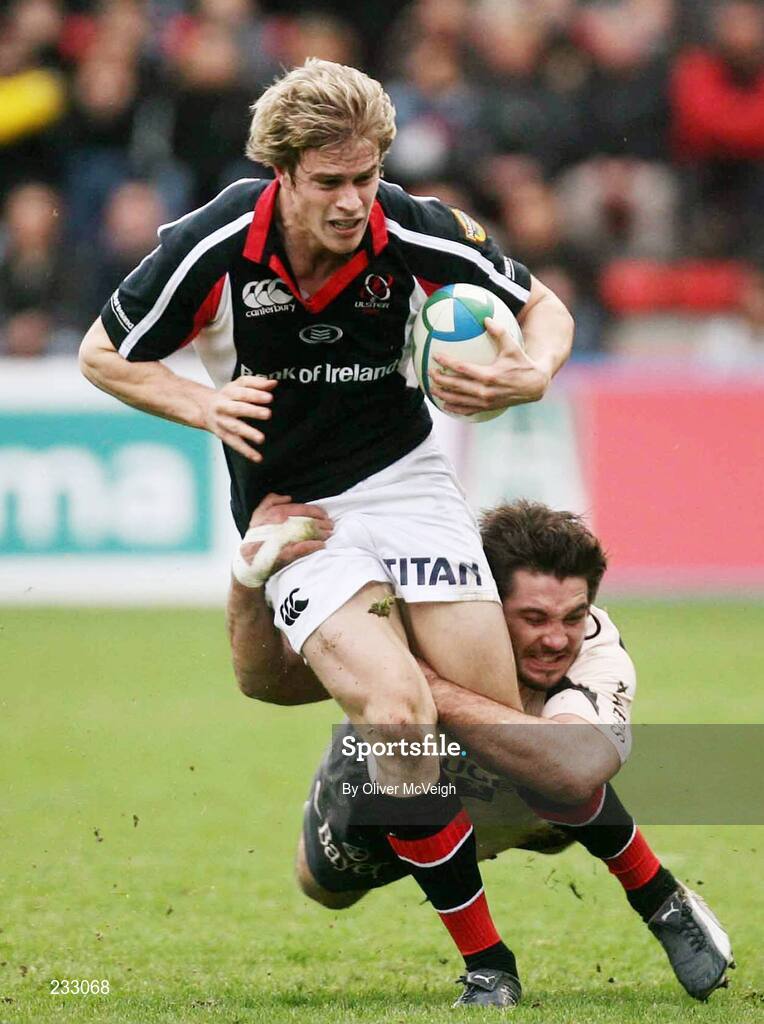 21 January 2007; Andrew Trimble, Ulster, is tackled by Florian Fritz, Toulouse. Heineken Cup, Pool 5, Round 6, Toulouse v Ulster, Stade Ernest Wallon, Toulouse, France. Picture credit: Oliver McVeigh / SPORTSFILE
