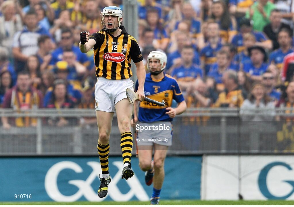7 September 2014; TJ Reid, Kilkenny, celebrates after scoring his side's second goal. GAA Hurling All Ireland Senior Championship Final, Kilkenny v Tipperary. Croke Park, Dublin. Picture credit: Ramsey Cardy / SPORTSFILE