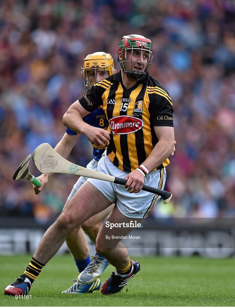 7 September 2014; Eoin Larkin, Kilkenny, in action against Shane McGrath, Tipperary. GAA Hurling All Ireland Senior Championship Final, Kilkenny v Tipperary. Croke Park, Dublin. Picture credit: Brendan Moran / SPORTSFILE