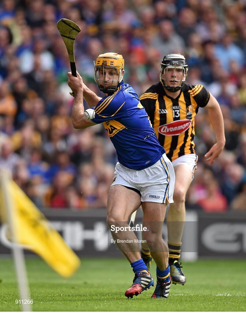 7 September 2014; Kieran Bergin, Tipperary, in action against Walter Walsh, Kilkenny. GAA Hurling All Ireland Senior Championship Final, Kilkenny v Tipperary. Croke Park, Dublin. Picture credit: Brendan Moran / SPORTSFILE