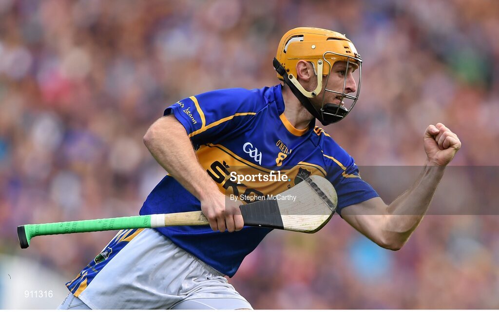 7 September 2014; Shane McGrath, Tipperary, celebrates after scoring a first half point. GAA Hurling All Ireland Senior Championship Final, Kilkenny v Tipperary. Croke Park, Dublin. Picture credit: Stephen McCarthy / SPORTSFILE
