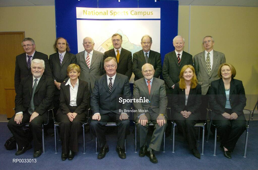 25 January 2007; At the inaugural meeting of board of the new National Sports Campus Development Authority, are, back from left, Christy O'Connell, Sean Donnelly, Tom Kiernan, Sean Benton, Con Haugh, Pat Hickey, President, OCI and EOC, and John Treacy, Chief Executive, Irish Sports Council, with front, from left, Donagh Morgan, Chief Executive, National Sports Campus Development Authority, Caroline Murphy, John O'Donoghue, TD, Minister for Arts, Sport and Tourism, Dan Flinter, Chairman, National Sports Campus Development Authority, Lucy Gaffney and Mirian O'Callaghan. West End Business Park, Blanchardstown, Dublin. Picture credit: Brendan Moran / SPORTSFILE