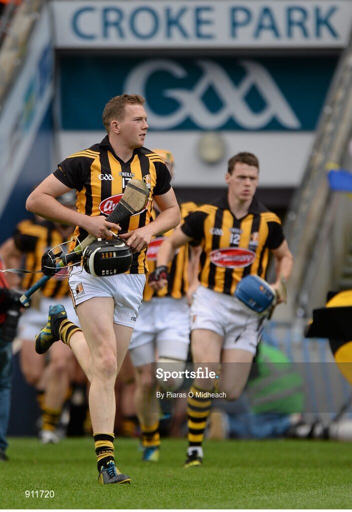 7 September 2014; Kilkenny's Walter Walsh, left, and TJ Reid, run on to the pitch before the game. GAA Hurling All Ireland Senior Championship Final, Kilkenny v Tipperary. Croke Park, Dublin. Picture credit: Piaras Ó Mídheach / SPORTSFILE