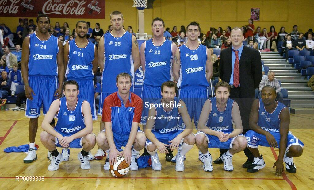 28 January 2007; The UCC Demons team. Men's Superleague National Cup Final, Abrakebabra Tigers, Tralee, Co. Kerry v UCC Demons, Cork, National Basketball Arena, Tallaght, Dublin. Picture credit: Brendan Moran / SPORTSFILE