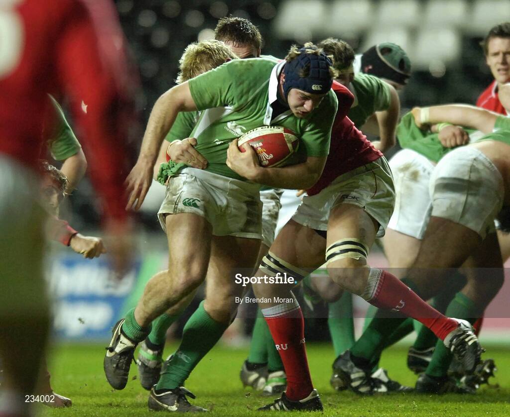 2 February 2007; David Pollock, Ireland, breaks through the Welsh defence. U20 Six Nations Rugby Championship, Wales v Ireland, Liberty Stadium, Swansea, Wales. Picture credit: Brendan Moran / SPORTSFILE