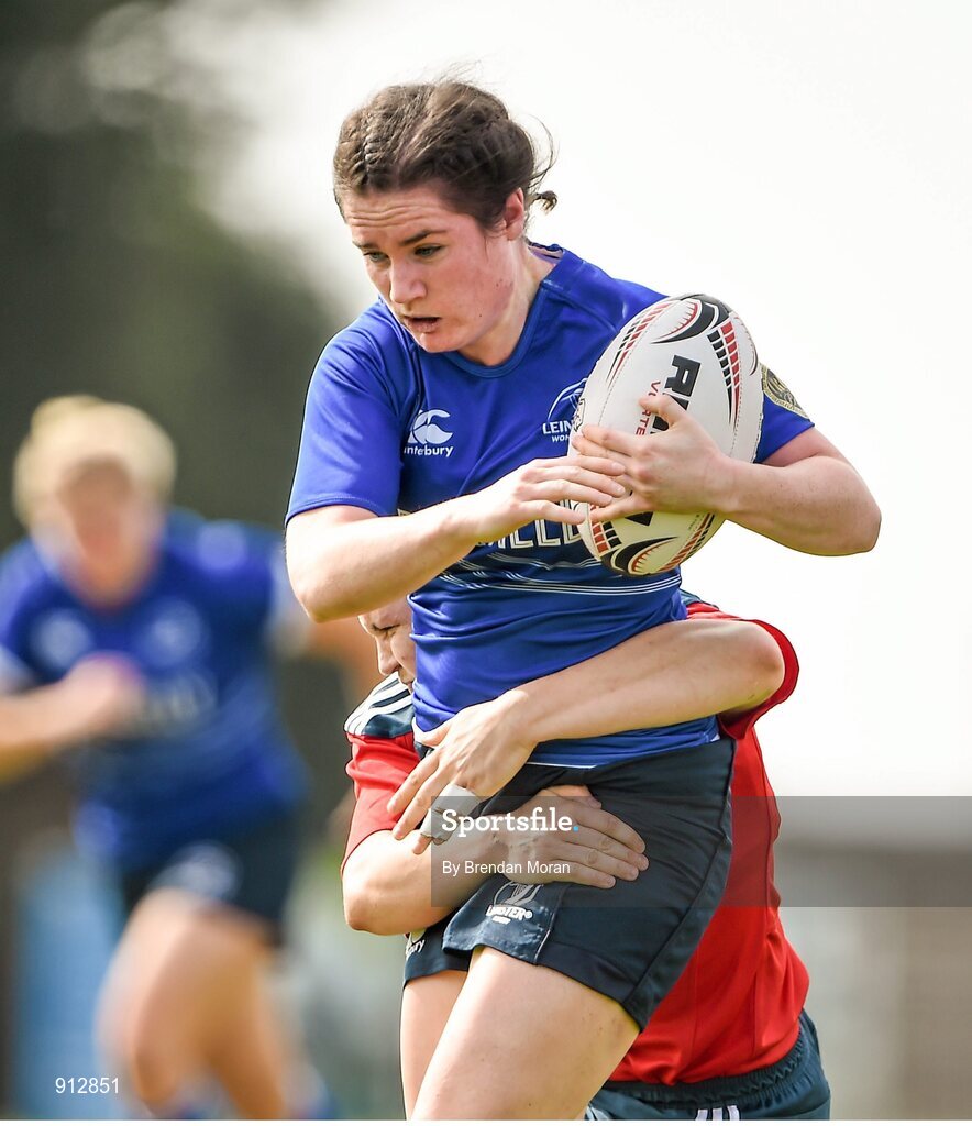 13 September 2014; Jennie Finlay, Leinster, is tackled by Ciara Griffin, Munster. Women’s Senior Interprovincial, Leinster v Munster, Ashbourne RFC, Ashbourne, Co. Meath. Picture credit: Brendan Moran / SPORTSFILE