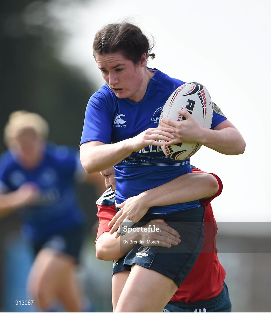 13 September 2014; Jennie Finlay, Leinster, is tackled by Ciara Griffin, Munster. Women’s Senior Interprovincial, Leinster v Munster, Ashbourne RFC, Ashbourne, Co. Meath. Picture credit: Brendan Moran / SPORTSFILE