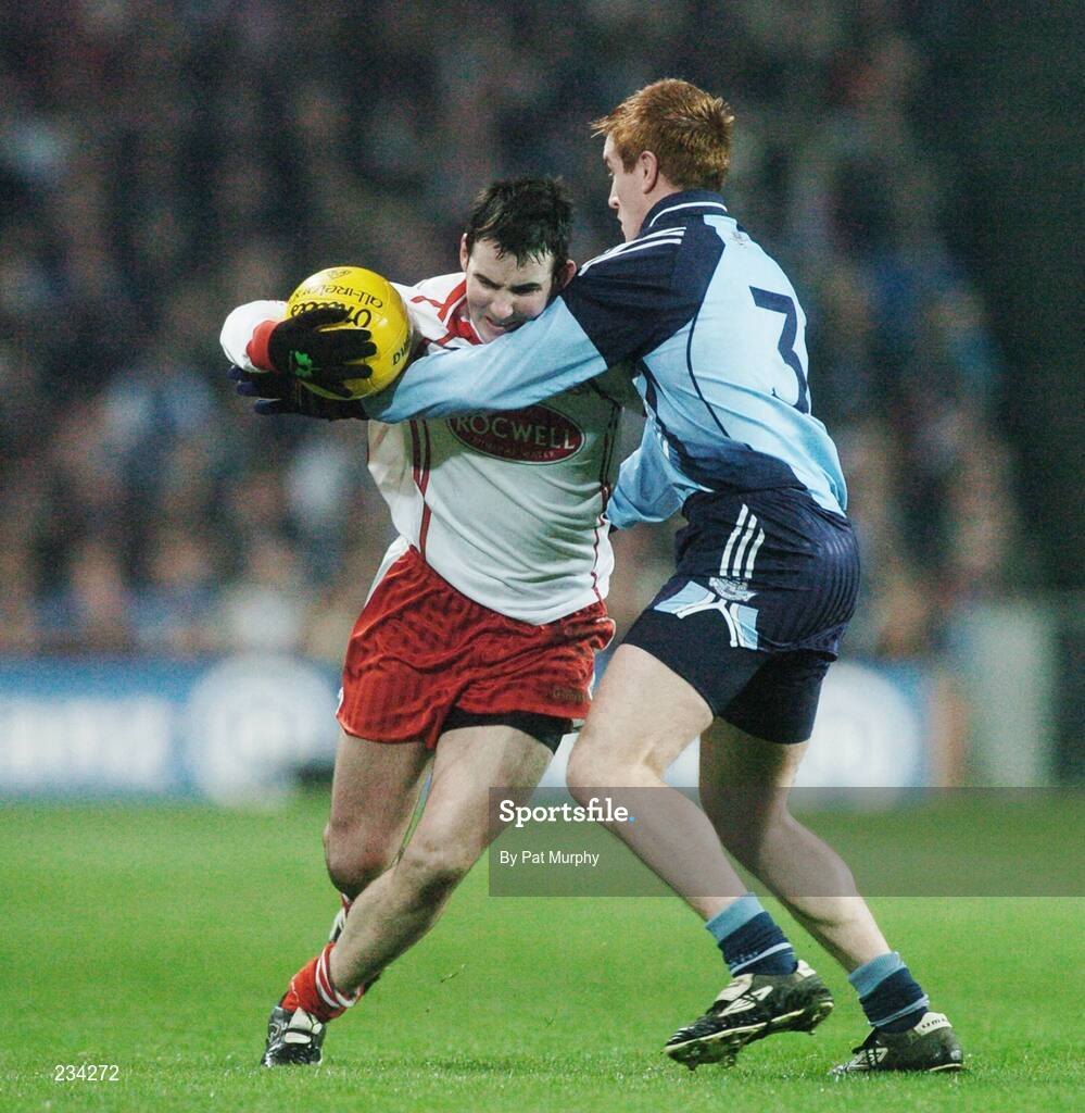 3 February 2007; Colm Donnelly, Tyrone, in action against Niall O'Shea, Dublin. Allianz NFL Division 1A, Dublin v Tyrone, Croke Park, Dublin. Picture credit: Pat Murphy / SPORTSFILE