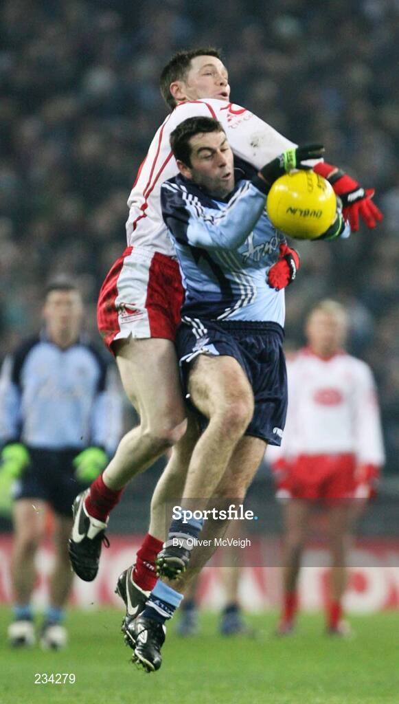 3 February 2007; David Henry, Dublin, in action against Enda McGinley, Tyrone. Allianz NFL Division 1A, Dublin v Tyrone, Croke Park, Dublin. Picture credit: Oliver McVeigh / SPORTSFILE
